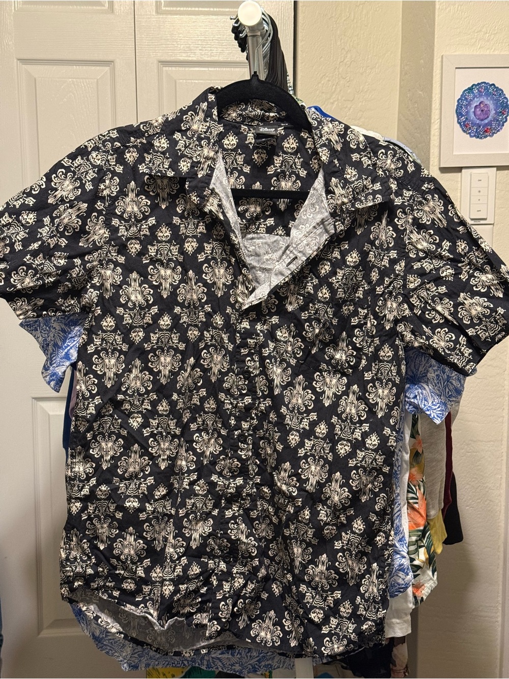 Haunted Mansion Wallpaper Button Down